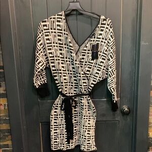 Black and White Geometric Patterned Dress size Medium
